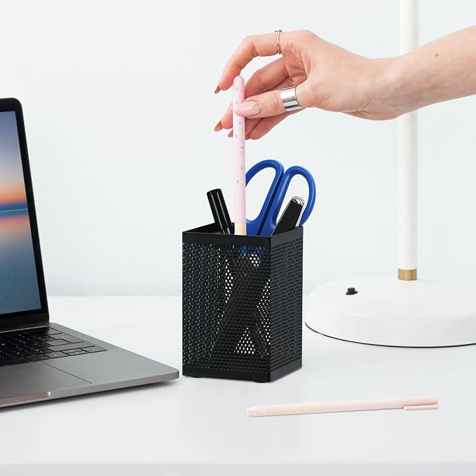 Comix Mesh Pen Holder Desk, Wire Pencil Holder - Image 7