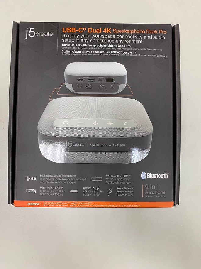 j5create USB-C Dual 4K Speakerphone Dock Pro, Dual 4K HDMI Audio Dock - Image 13
