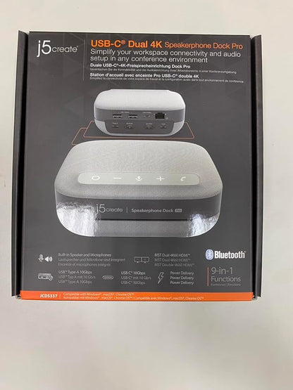 j5create USB-C Dual 4K Speakerphone Dock Pro, Dual 4K HDMI Audio Dock - Image 13