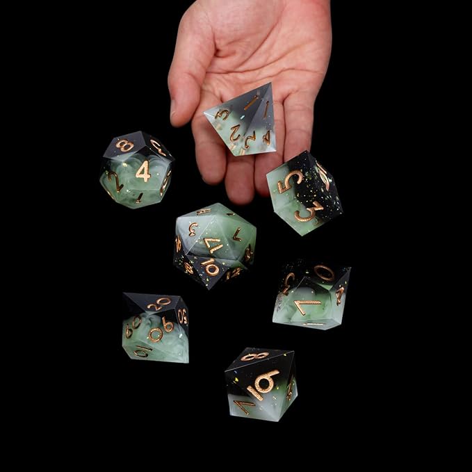 ARUOHHA Sharp Edges Dice Set DND Handmade Resin Dice - Image 5