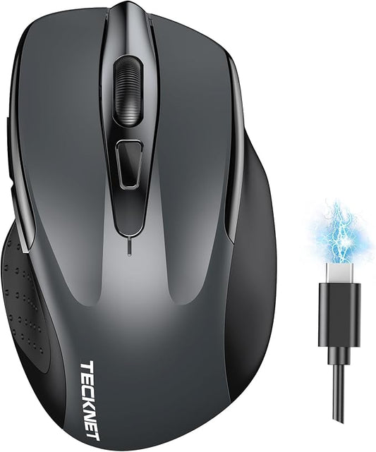 TECKNET Wireless Mouse Rechargeable 4800 DPI Silent USB A & Bluetooth Mouse 6 by Tecknet