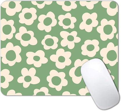 IMAYONDIA Square Mouse Pad Cute, Vintage Green Flowers Mouse Pad, Non-Slip by IMAYONDIA