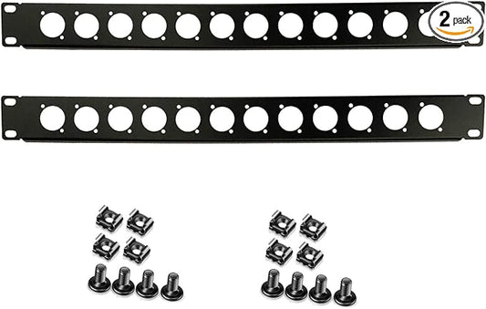 XLR HDMI Audio Rack Mount Panel, Hinged D-Series Punched Metal HDMI Rack Mount by Suprwin