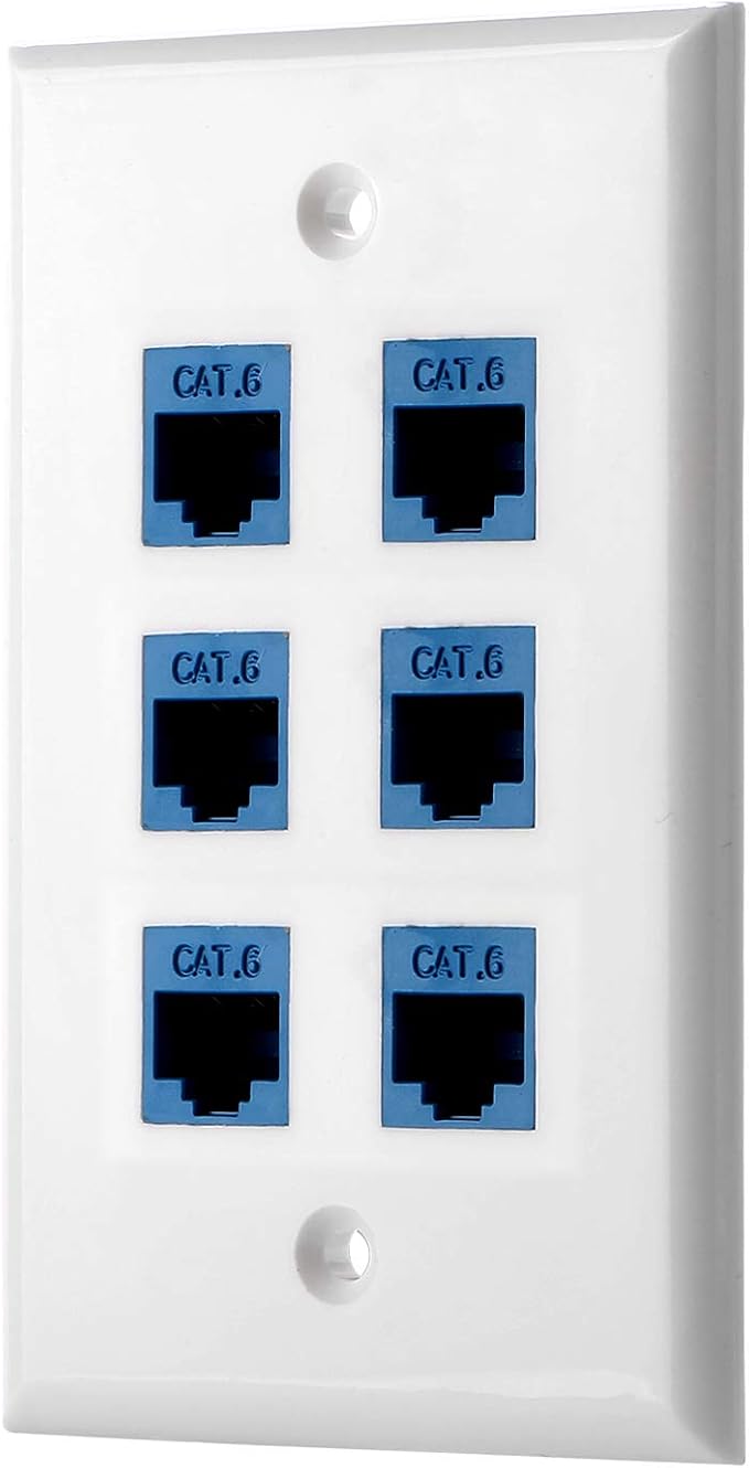 Cat6 Keystone Ethernet Wall Plate Female to Female by POKIVIR