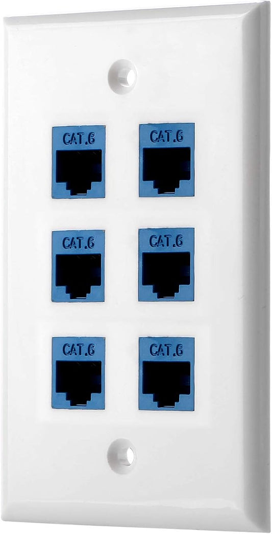 Cat6 Keystone Ethernet Wall Plate Female to Female by POKIVIR