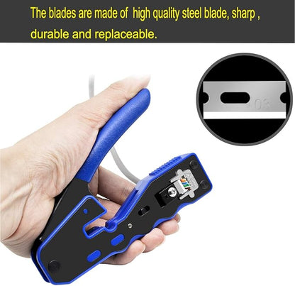 RJ45 Crimp Tool Kit Ethernet Crimping Tool Wire Crimper Stripper Cutter - Image 5