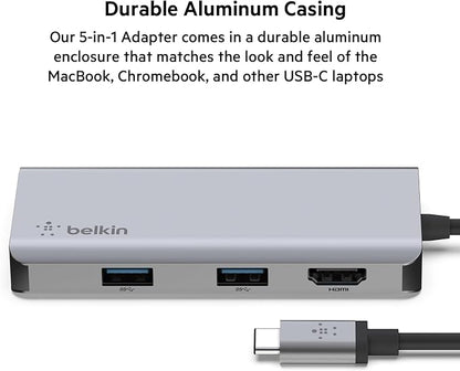Belkin USB-C Hub, 5-in-1 MultiPort USB-C Docking Station - Image 3