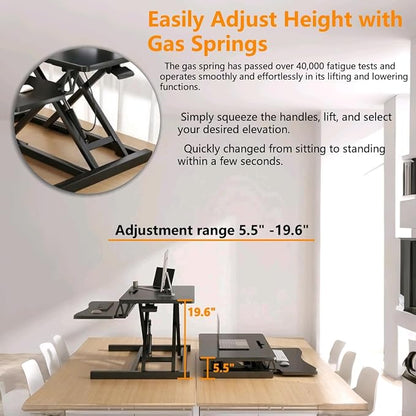 37-inch Standing Desk Converter, Height Adjustable Sit to Stand Up Workstation - Image 4