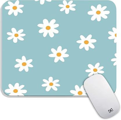 Square Mouse Pad Little Daisy, Personalized Premium-Textured Custom Mouse Mat by Armanza