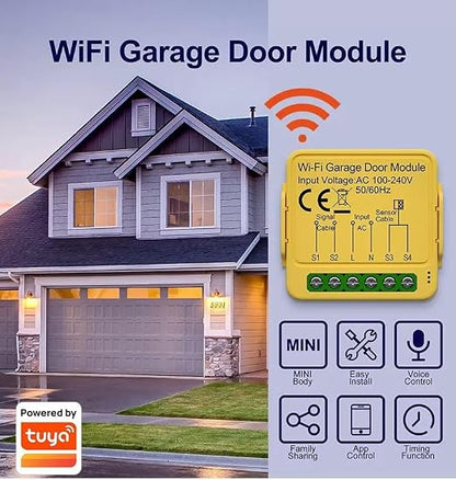 WiFi Garage Door Opener Controller, 1CH | Tuya Smart Life App, Remote Control - Image 3