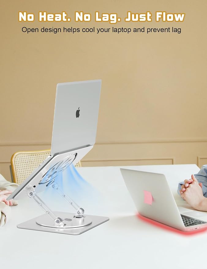 Adjustable Laptop Stand for Desk-360° Rotating Foldable Laptop Holder Ergonomic - Image 5