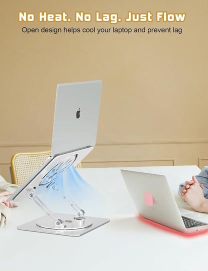 Adjustable Laptop Stand for Desk-360° Rotating Foldable Laptop Holder Ergonomic - Image 5
