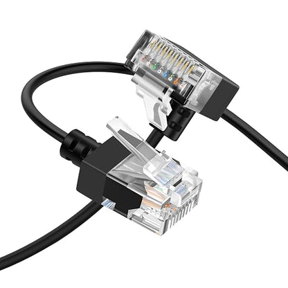 Cat6A Ethernet Cable 90 Degree Up Angled 3.3FT, Flexible Slim & Ultra Thin Cat6 by Thzzhnno