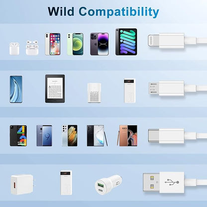 Multi Charger Cable 6Ft 2Pack, 3 in 1 Charging Cord, Universal Phone Charger - Image 4