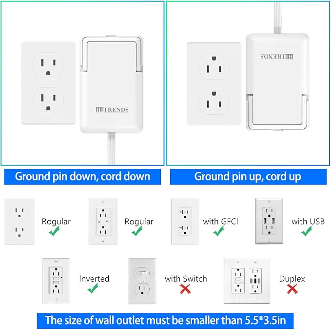 6FT Ultra Flat Plug Dual Extension Cord - Image 5