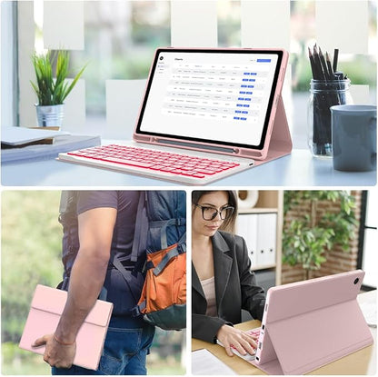 Galaxy Tab A9 Plus Case with Keyboard 5G 11 Inch 2023, 7 Color Backlit - Image 7