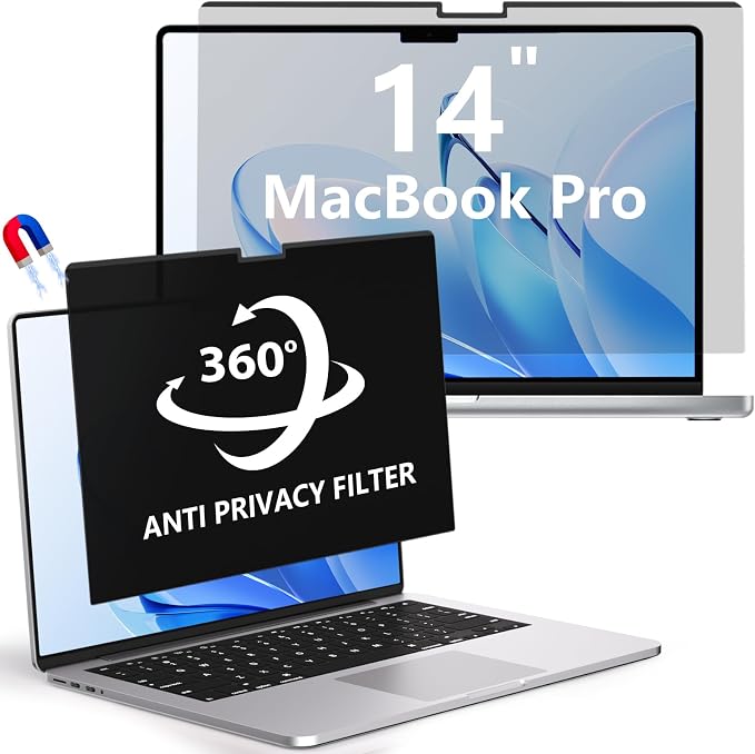 Magnetic Macbook Pro 14 Inch Privacy Screen, Removable Anti Glare Blue Light by LUSADESIGN