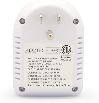 Aeotec Smart Dimmer 2E, Z-Wave Plug-in Dimmable Lamp Controller - Image 3