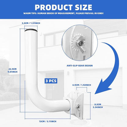 Universal Wireless Bridge Bracket Mount, 3 Pack J Pole Mounts, Adjustable Pole - Image 3