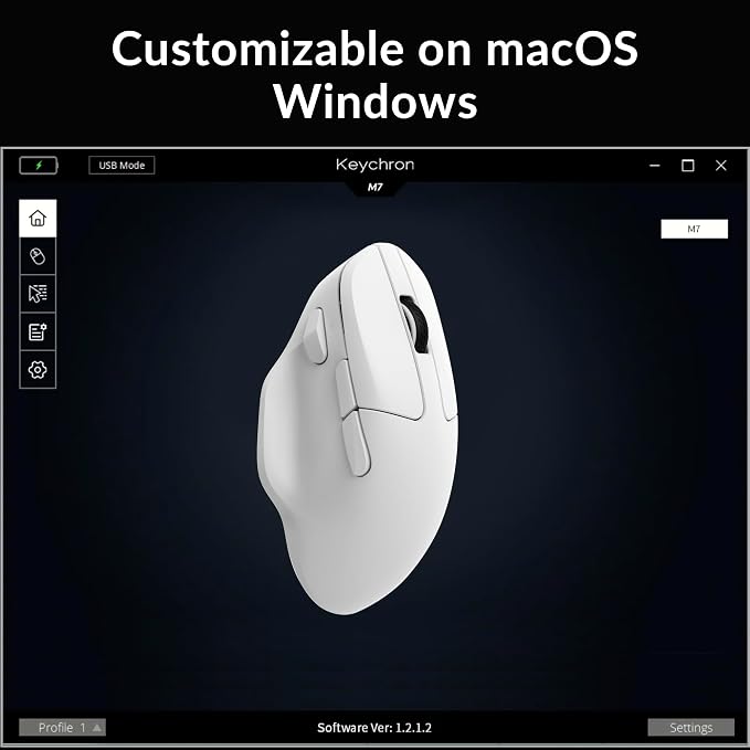 Keychron M7 Wireless Computer Mouse, 26K DPI Optical Computer Mouse, 2.4 - Image 2