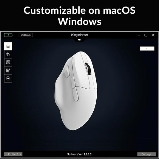 Keychron M7 Wireless Computer Mouse, 26K DPI Optical Computer Mouse, 2.4 - Image 2