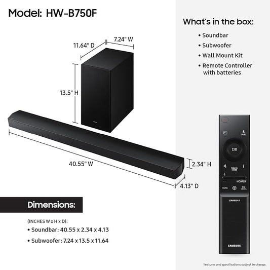 Samsung B-Series Soundbar HW-B750F 5.1 ch Subwoofer Voice Enhance Mode - Image 2