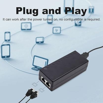 Gigabit PoE+ Injector Adapter - 30W 48V Power Over Ethernet Plus - - Image 2