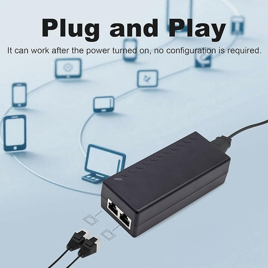 Gigabit PoE+ Injector Adapter - 30W 48V Power Over Ethernet Plus - - Image 2