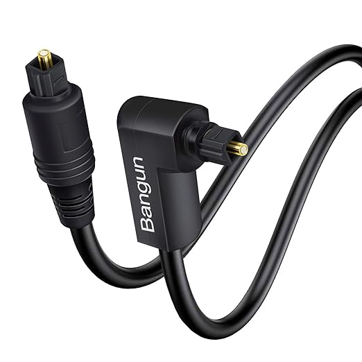 90 Degree Optical Audio Cable, 15ft Optical Cable, Slim Optical Digital Audio by Bangun