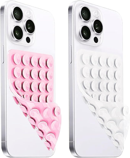 2 Pack Silicone Suction Cup Phone Case Mount Double Sided, Hands-Free Strong by LvShuLiangPin