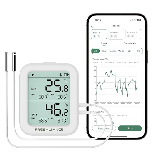 Freshliance Temperature Humidity Data Logger Recorder Bluetooth by FRESHLIANCE
