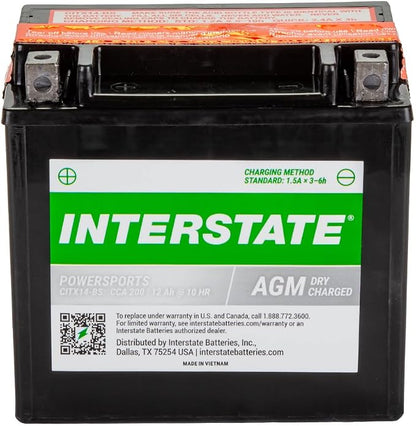 Interstate Batteries YTX14-BS 12V 12Ah Powersports Battery 200CCA AGM - Image 2