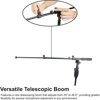 Rockville RVMIC3 V2 Portable Adjustable Tripod Boom Mic Stand - Image 7
