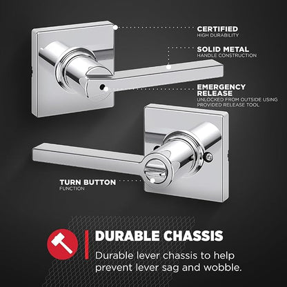 Kwikset Casey Hallway Passage and Bed/Bath Privacy Door Handle 6 Pack, 3 - Image 7