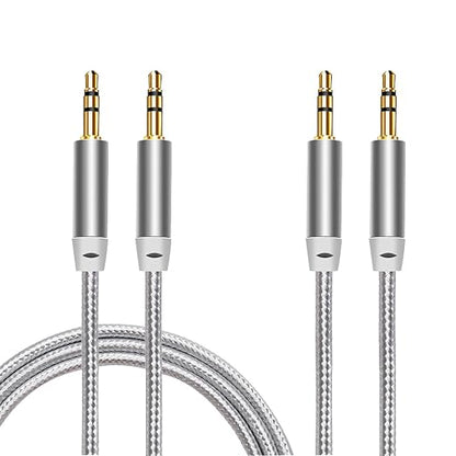 3.5mm Nylon Braided Stereo Audio Cable, 4.9ft/1.5m Male to Male Aux Cord Audio - Image 2
