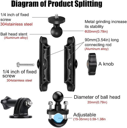360° Rotating Sports Camera Bracket, Motorcycle Mount - Image 3
