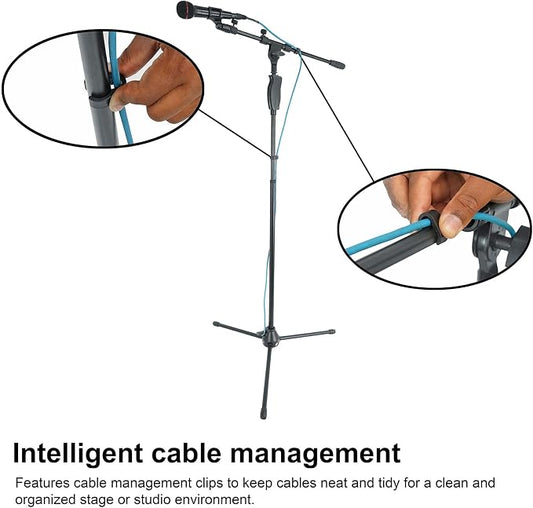 Rockville RVMIC3 V2 Portable Adjustable Tripod Boom Mic Stand - Image 2