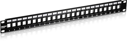 TRENDnet 24-Port Blank Keystone 1U Patch Panel, 1U 19" Metal Rackmount Housing by TRENDnet