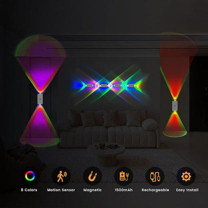 easuntec Motion Sensor Rechargeable Night Light Color Changing, 8 Colors Sunset - Image 3