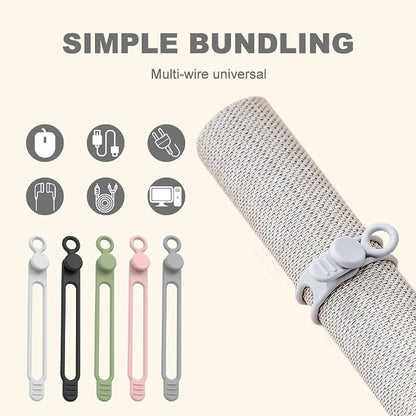 30pcs Data Cable Organizer, 2025 New Silicone Cable Ties Cable Management - Image 5