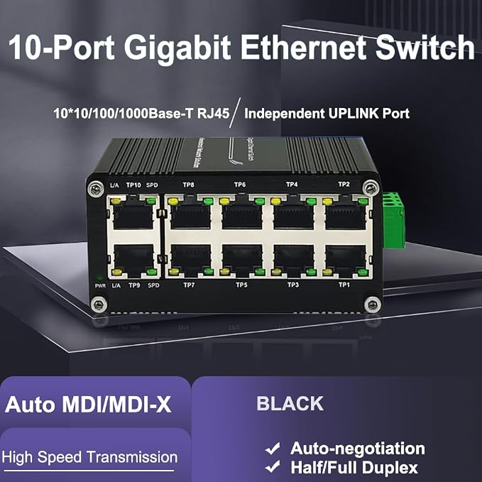 10-Port Gigabit Ethernet Switch, Industrial Design - Image 3