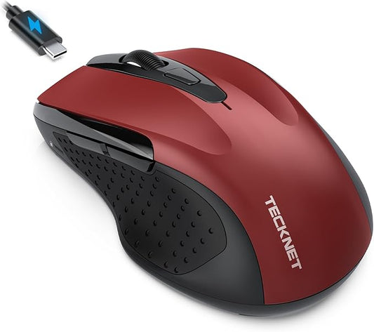 TECKNET Rechargeable Jiggler Wireless Mouse 4800 DPI Silent USB A & Bluetooth by Tecknet