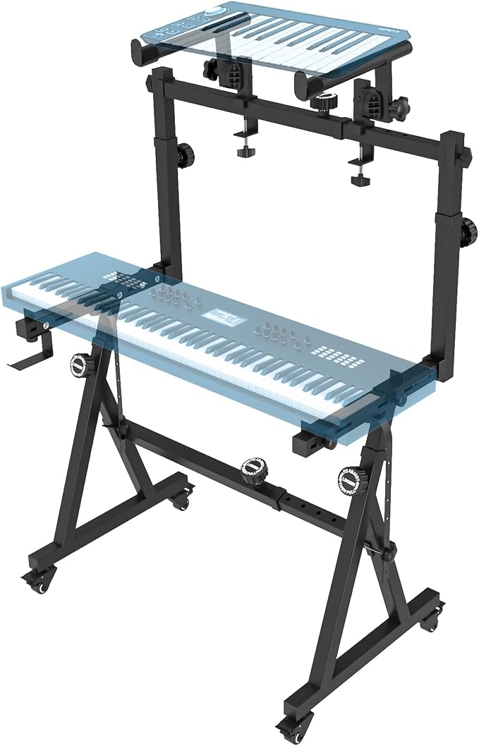 Dual Piano Keyboard Stand with 2nd Tier - Image 4