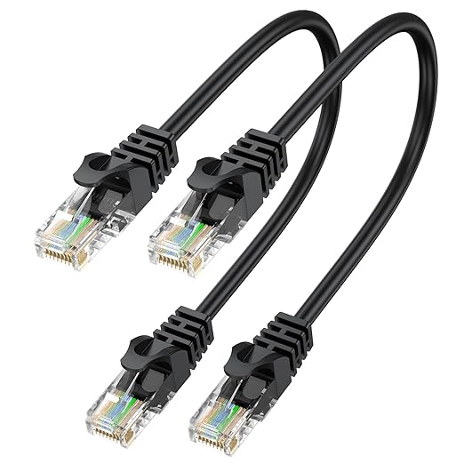 Cat6 Ethernet Cable 1FT 2-Pack, Short Patch Cable 1 Foot Cord 10Gbps by ApoJodly