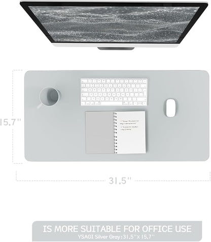 YSAGi Non-Slip Leather Desk Pad, Waterproof Laptop Computer Desk Keyboard Mat - Image 3