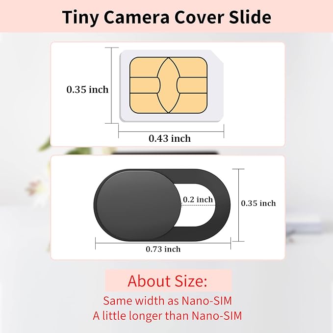 Webcam Cover 0.03 inch Ultra Thin Laptop Camera Cover Slide - Image 3