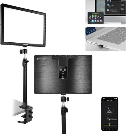 NEEWER 15.5" LED Streaming Key Light, Clamp on Desk Panel Video Lighting by Neewer