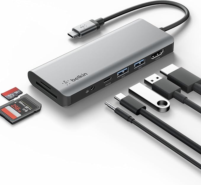 Belkin USB-C Hub, 7-in-1 MultiPort Docking Station by Belkin
