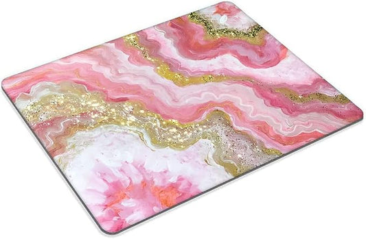 Dazzling Geode Pink Gold Marble Mouse pad Customized Mousepad Non-Slip Rubber - Image 2