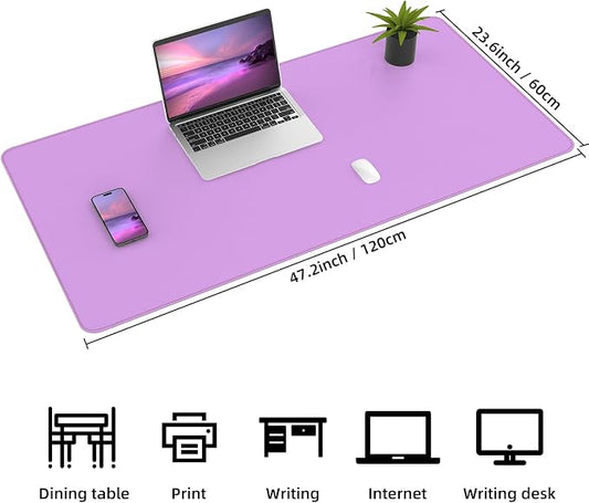 Leather Desk pad Protector- 47.2" x 23" Large Desk mat - Image 2